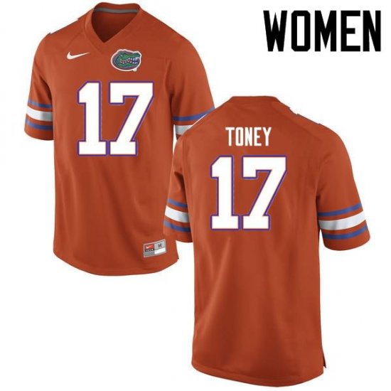 Women's Florida Gators #17 Kadarius Toney NCAA Nike Orange Authentic Stitched College Football Jersey AJM2062RU